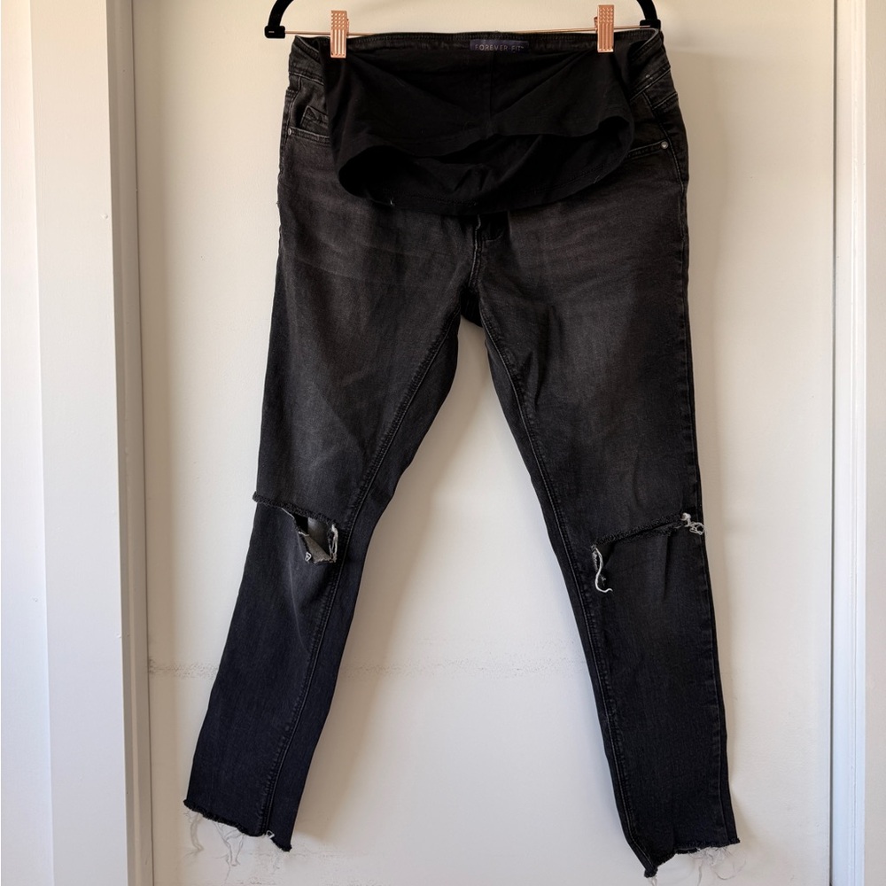 Maternity Black Ripped jeans